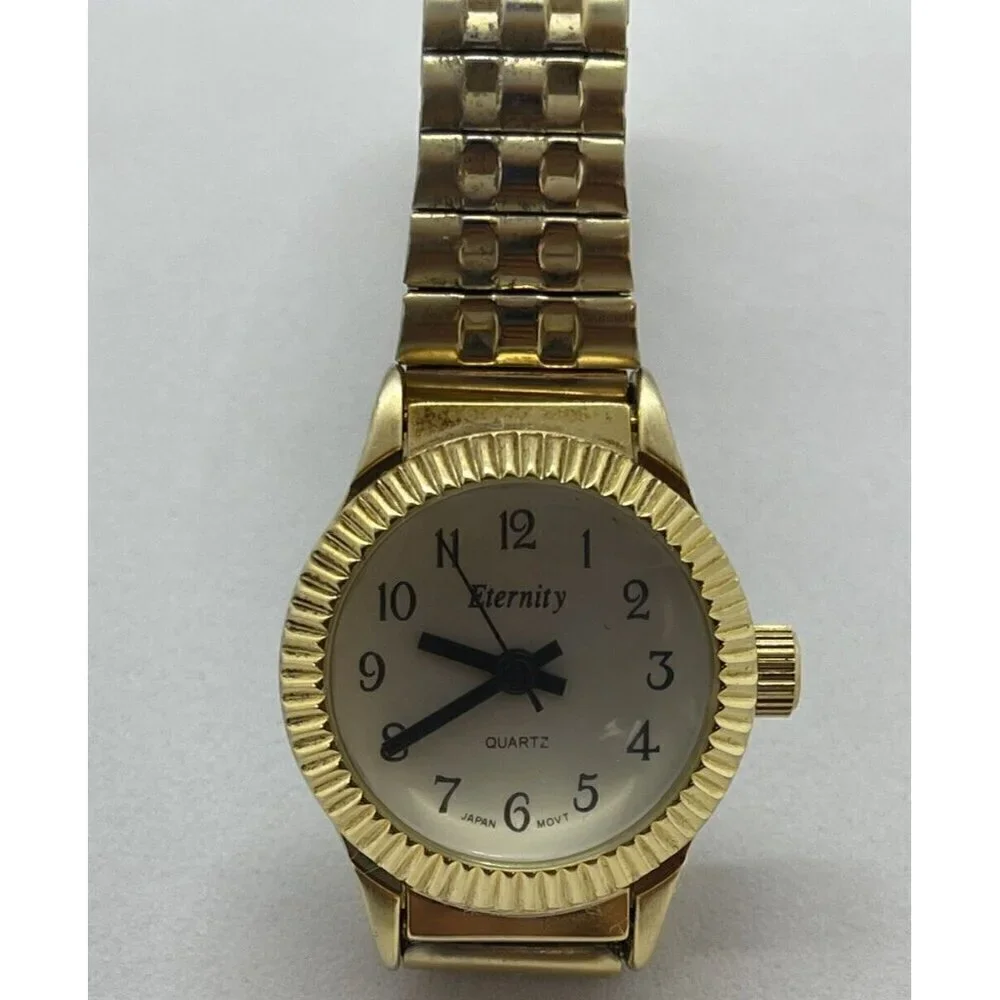 Eternity Quartz Women's Watch Gold Tone Stretchable Band C12-01 26132MJ Arabic